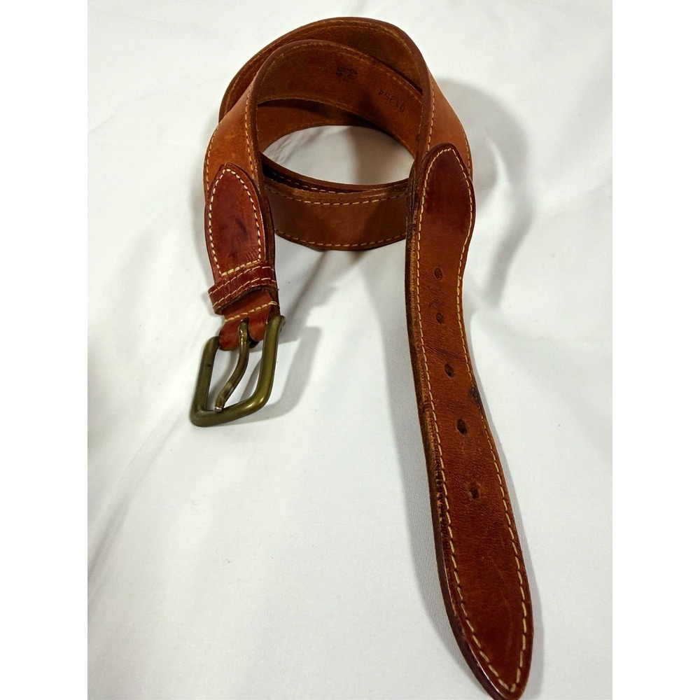 Cole Haan Men's Brown Belt Size 42 Solid Adjustable Buckle Made in England